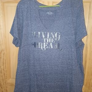 Lane Bryant Heather Blue Graphic Tee